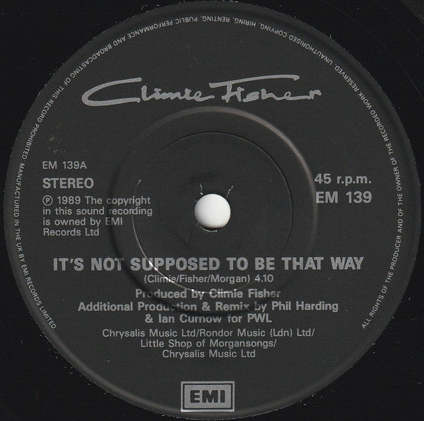 Climie Fisher : It's Not Supposed To Be That Way (7", Single)