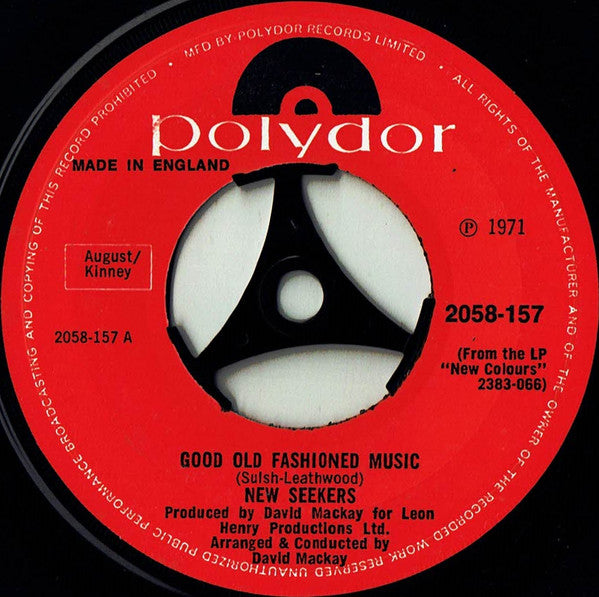 The New Seekers : Good Old Fashioned Music (7", Single)