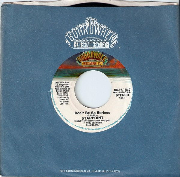 Starpoint : Don't Be So Serious (7", Single, Styrene, Pit)