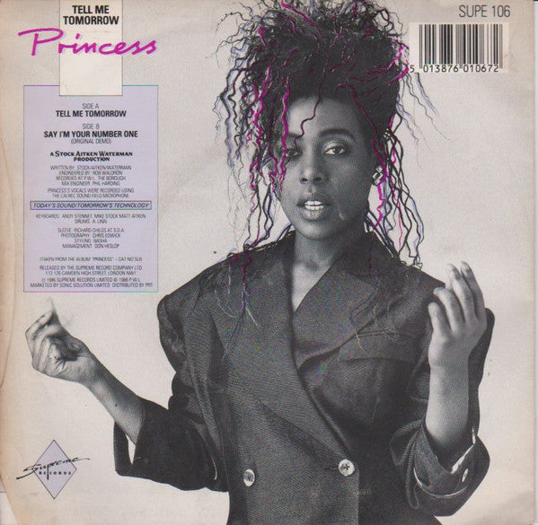 Princess : Tell Me Tomorrow (7", Single, Ltd, Yel)