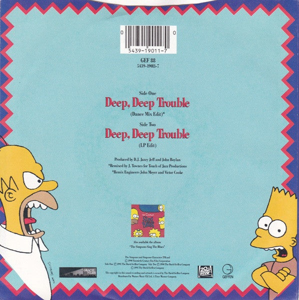 The Simpsons Featuring Bart Simpson (2) & Homer Simpson : Deep, Deep Trouble (7", Single)