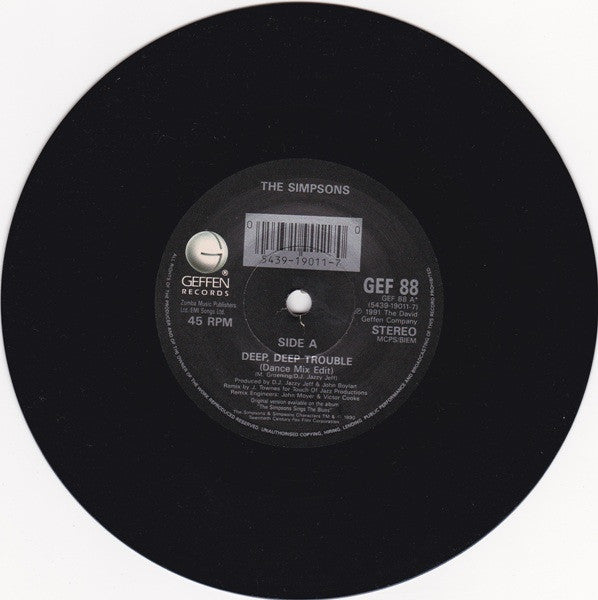 The Simpsons Featuring Bart Simpson (2) & Homer Simpson : Deep, Deep Trouble (7", Single)