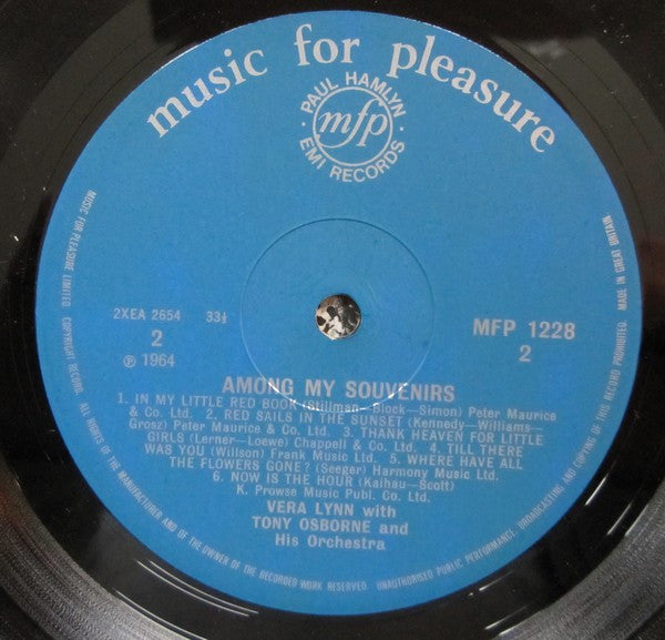 Vera Lynn With Tony Osborne And His Orchestra : Among My Souvenirs (LP, Album, RE)
