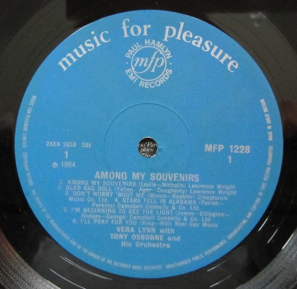 Vera Lynn With Tony Osborne And His Orchestra : Among My Souvenirs (LP, Album, RE)