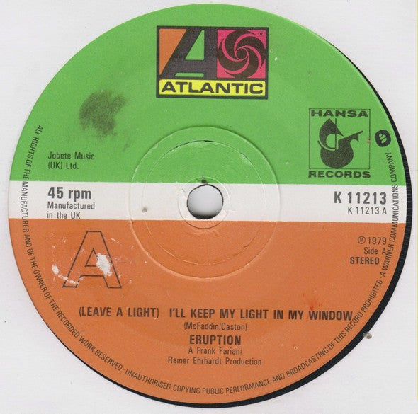 Eruption (4) : Leave A Light (7", Single)