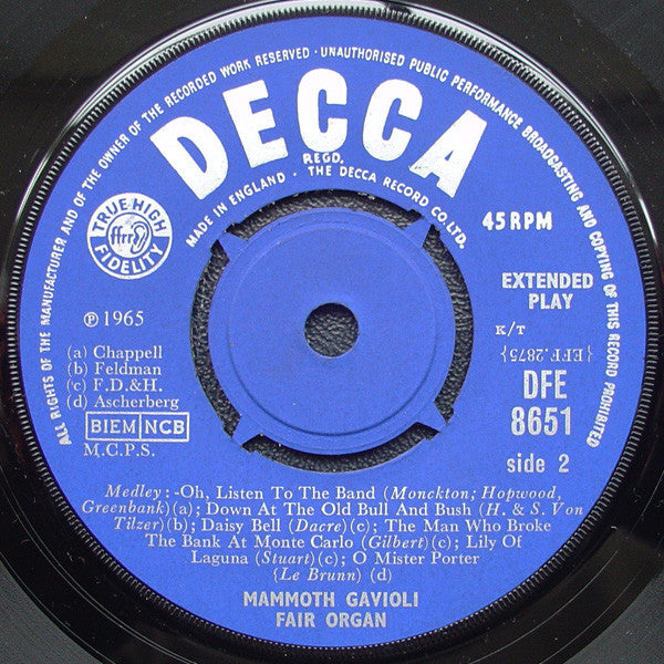 Mammoth Gavioli Fair Organ : All The Fun Of The Fair (7", EP, Mono)