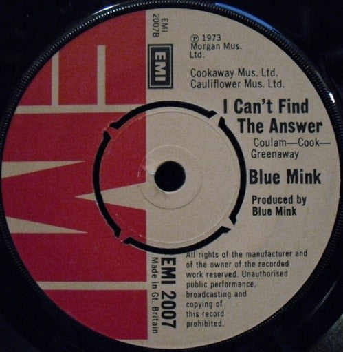 Blue Mink : By The Devil (I Was Tempted) (7", Single)