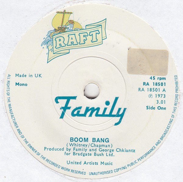 Family (6) : Boom Bang (7", Single, Mono, Sol)