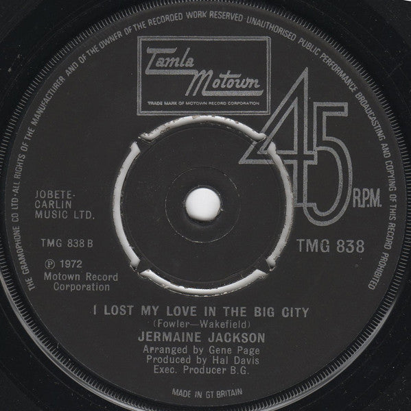 Jermaine Jackson : That's How Love Goes (7", Single)