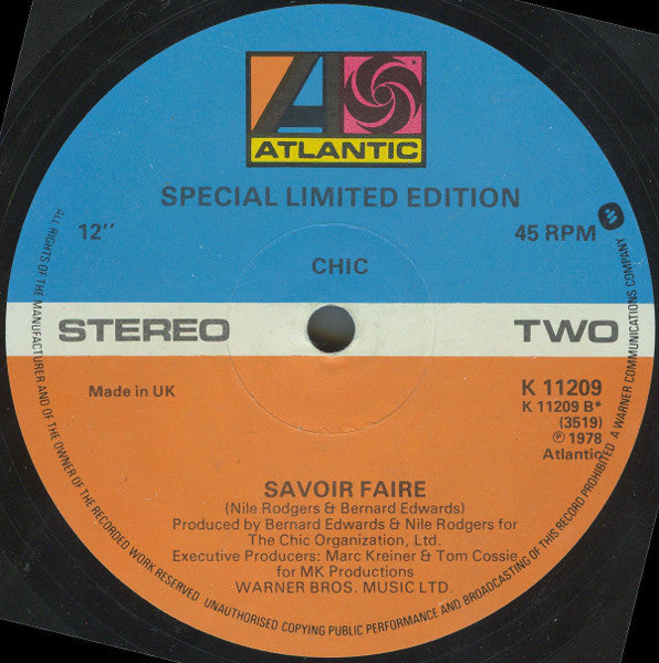 Chic : Le Freak (12", Single, Ltd, S/Edition, Blu)