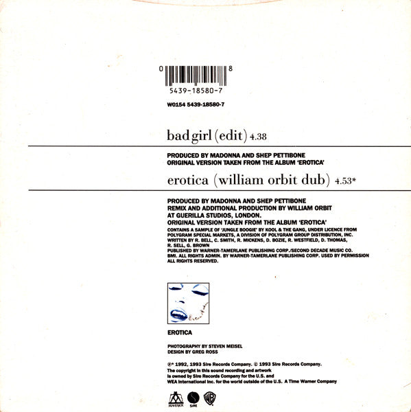 Madonna : Bad Girl (7", Single, Pap)