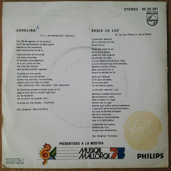 Formula V (2) : Carolina / Busca La Luz (7", Single)