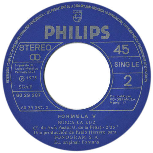 Formula V (2) : Carolina / Busca La Luz (7", Single)