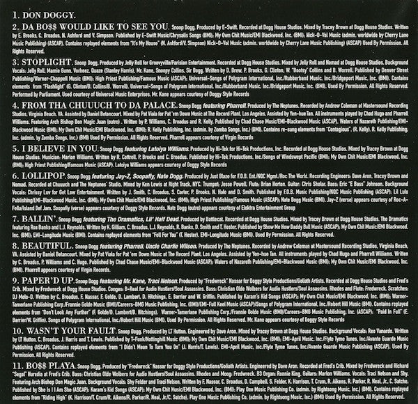 Snoop Dogg : Paid Tha Cost To Be Da Bo$$ (CD, Album)