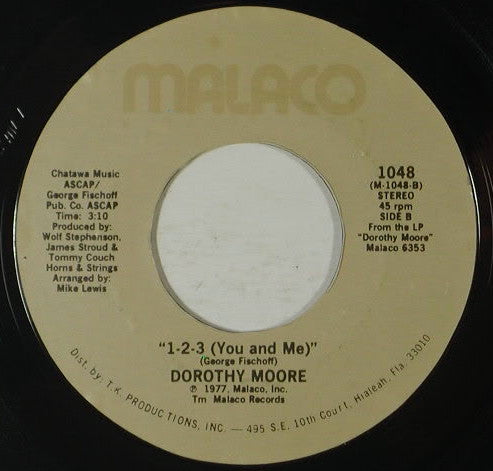 Dorothy Moore : Let The Music Play / 1-2-3 (You And Me) (7", Single)