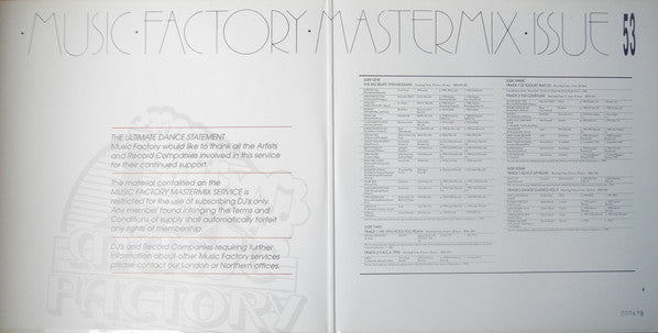 Various : Music Factory Mastermix - Issue 53 (2x12")