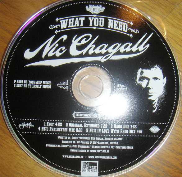 Nic Chagall : What You Need (CD, Single, Promo)