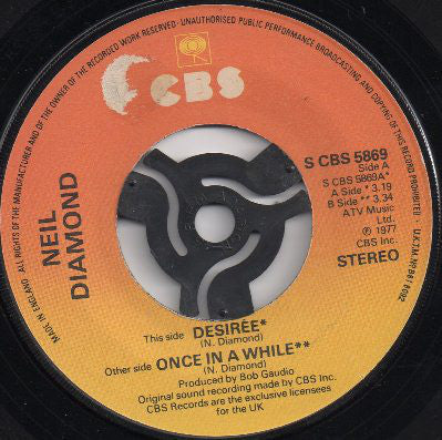 Neil Diamond : Desirée (7", Single)