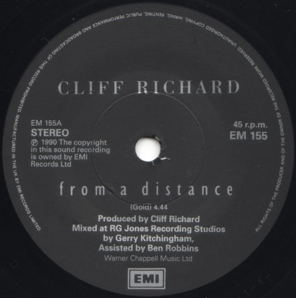 Cliff Richard : From A Distance (7", Single, Pap)