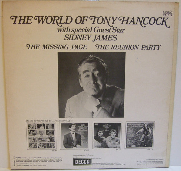 Tony Hancock With Special Guest Star Sid James : The World Of Tony Hancock (LP, Mono)