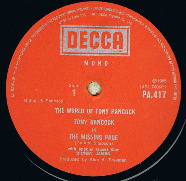 Tony Hancock With Special Guest Star Sid James : The World Of Tony Hancock (LP, Mono)