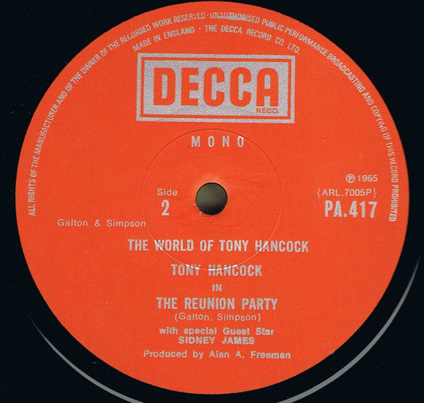 Tony Hancock With Special Guest Star Sid James : The World Of Tony Hancock (LP, Mono)