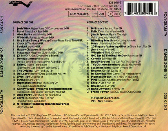 Various : Dance Zone '95 (2xCD, Comp)