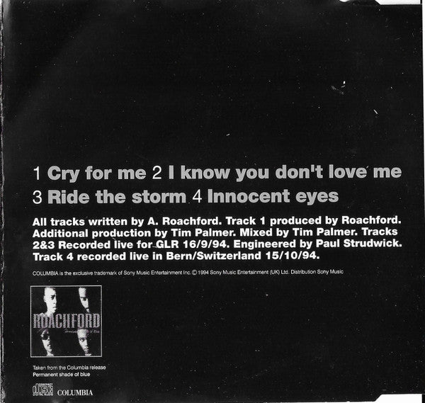 Roachford : Cry For Me (CD, Single, CD1)