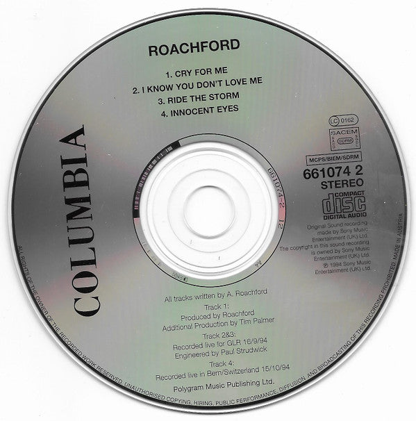 Roachford : Cry For Me (CD, Single, CD1)
