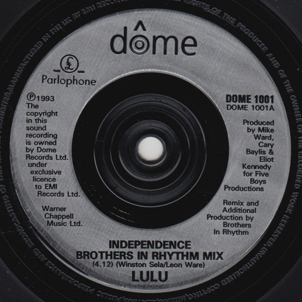 Lulu : Independence - Brothers In Rhythm Mix (7", Single, Sil)