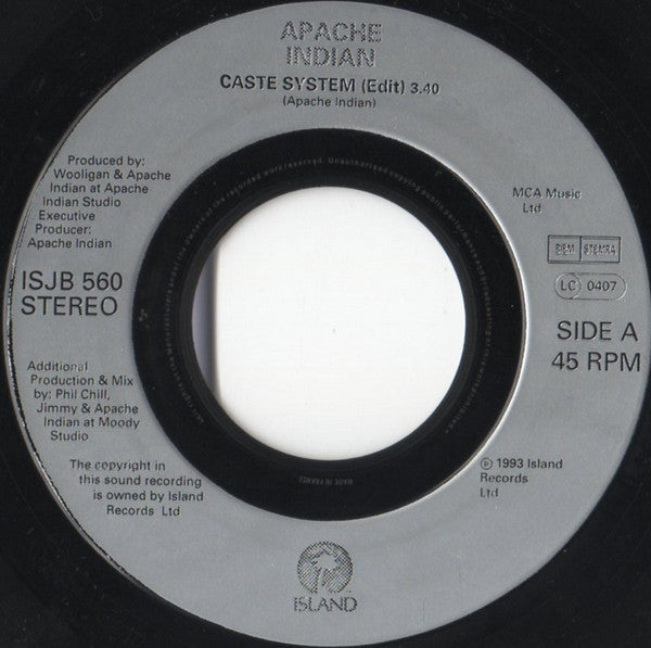 Apache Indian : Caste System (7", Single, Jukebox)