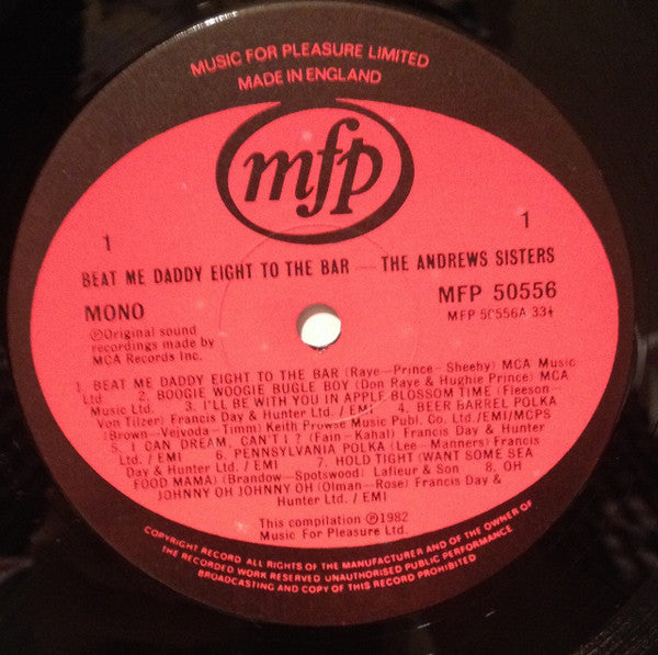The Andrews Sisters : Beat Me Daddy, Eight To The Bar (LP, Comp)