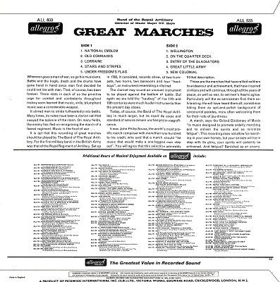 The Band Of The Royal Artillery : Great Marches (LP)