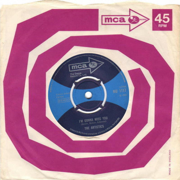 The Artistics : I'm Gonna Miss You / Hope We Have (7", Single, RE)