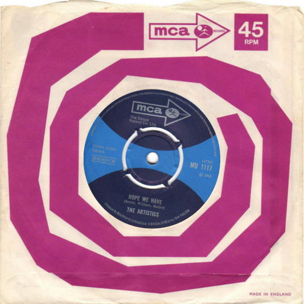 The Artistics : I'm Gonna Miss You / Hope We Have (7", Single, RE)