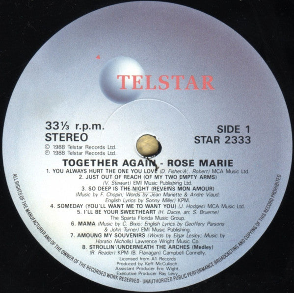Rose Marie (3) : Together Again (LP)