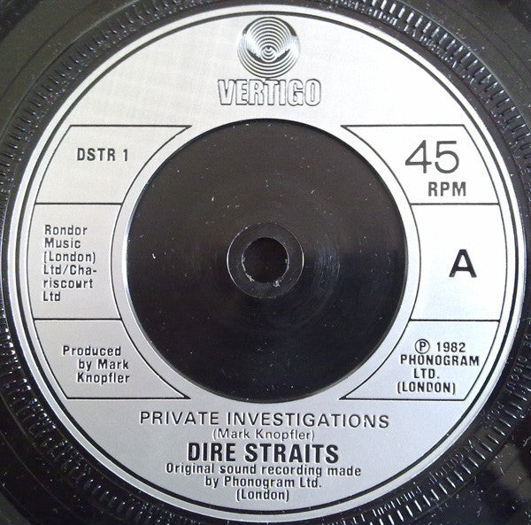 Dire Straits : Private Investigations (7", Single, Sil)
