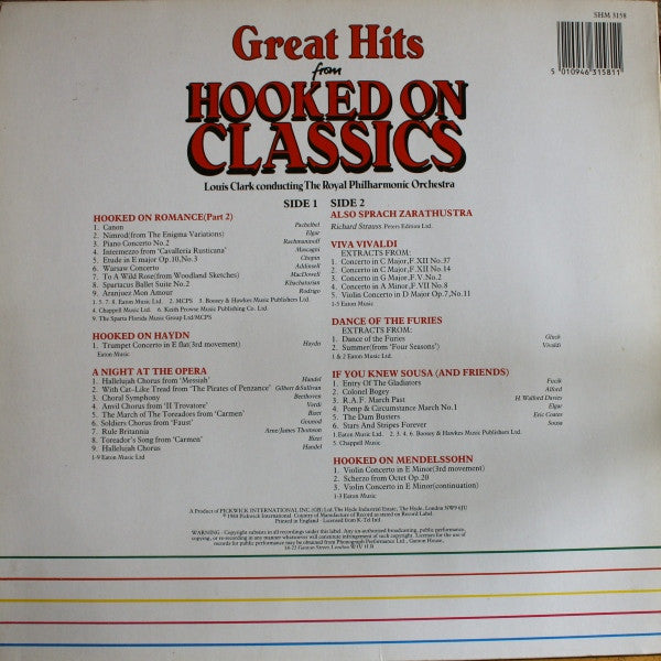 Louis Clark Conducting Royal Philharmonic Orchestra : Great Hits From 'Hooked On Classics' (LP, Comp)