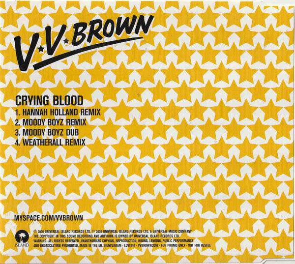 V.V. Brown : Crying Blood (CD, Single, Promo)