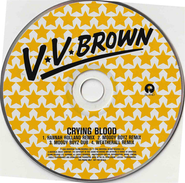 V.V. Brown : Crying Blood (CD, Single, Promo)