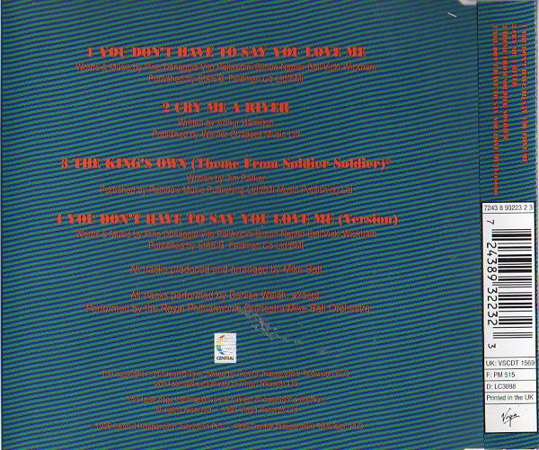 Denise Welch : You Don't Have To Say You Love Me (CD, Single)