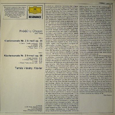 Frédéric Chopin / Tamás Vásáry : Klaviersonaten Nr. 2 & 3 (LP, RE)