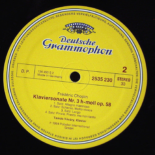 Frédéric Chopin / Tamás Vásáry : Klaviersonaten Nr. 2 & 3 (LP, RE)