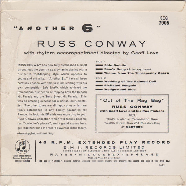 Russ Conway : Another Six (7", EP)
