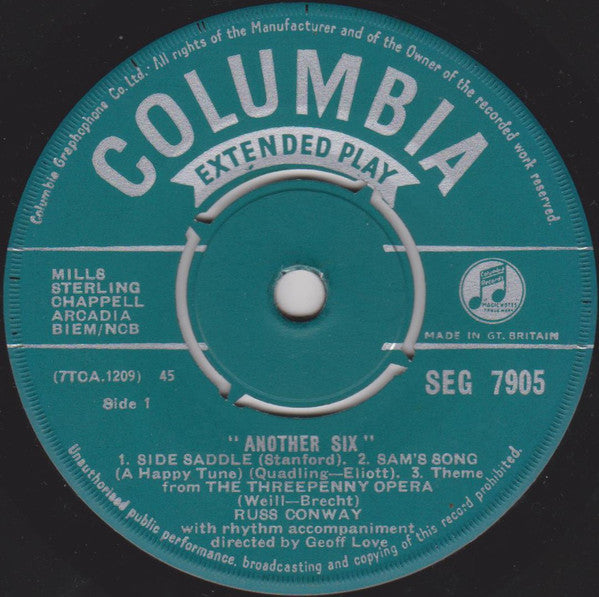 Russ Conway : Another Six (7", EP)