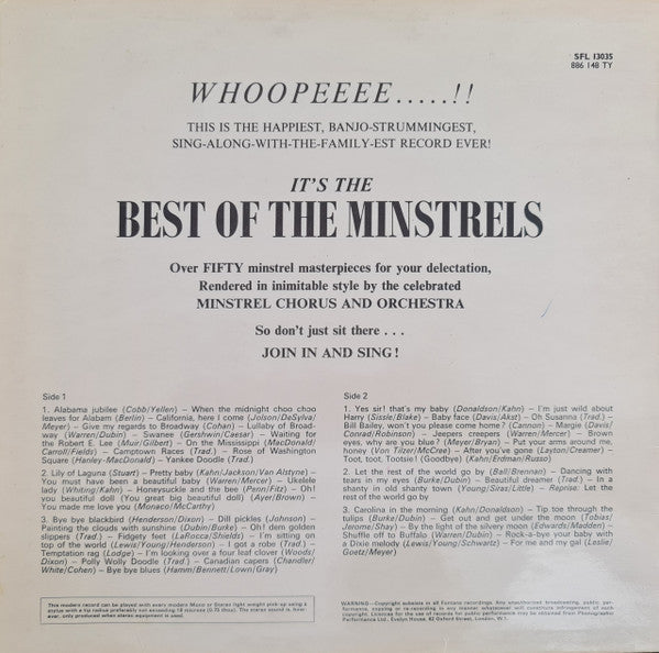 The Minstrels Orchestra And Chorus : The Best Of The Minstrels (LP, Album, RE)