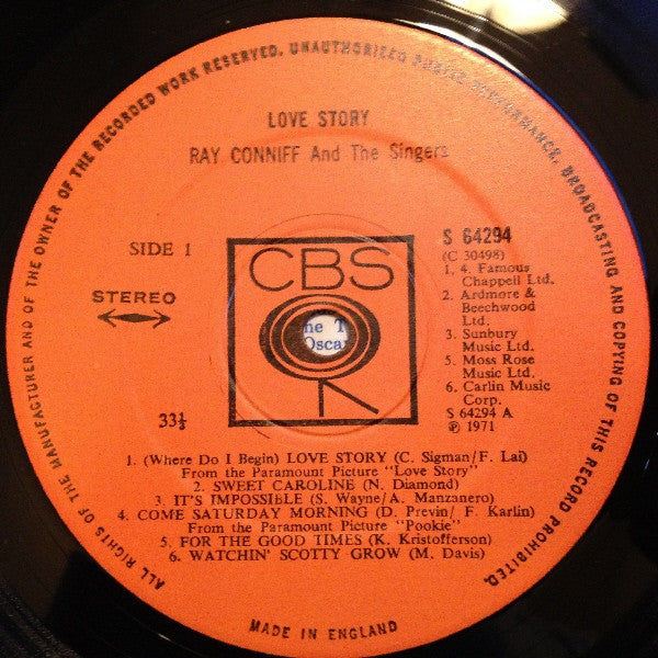 Ray Conniff And The Singers : Love Story (LP, Album)