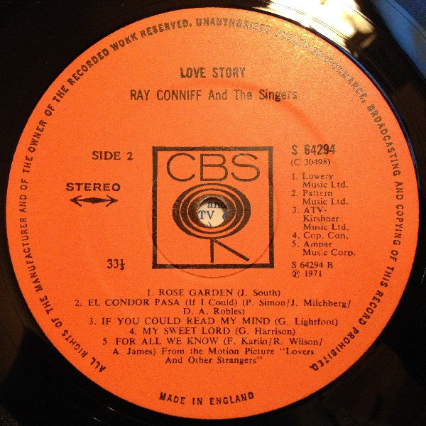Ray Conniff And The Singers : Love Story (LP, Album)