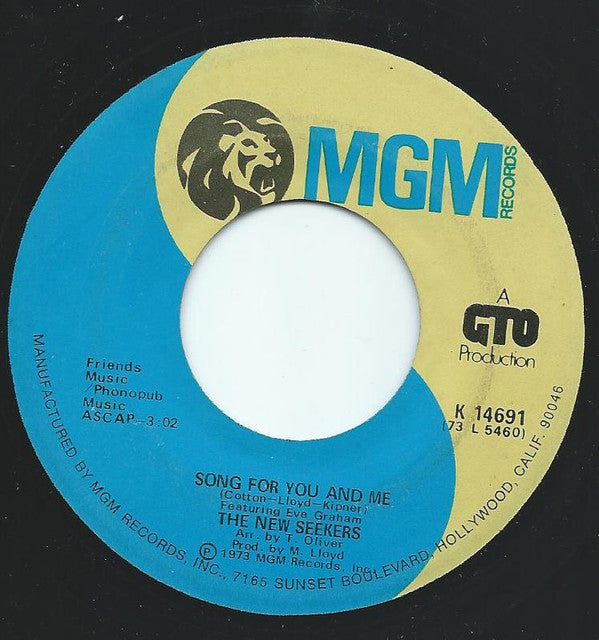The New Seekers : Song For You And Me / You Won't Find Another Fool Like Me (7", Single)