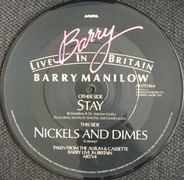 Barry Manilow : Stay (7", Single, Pic)